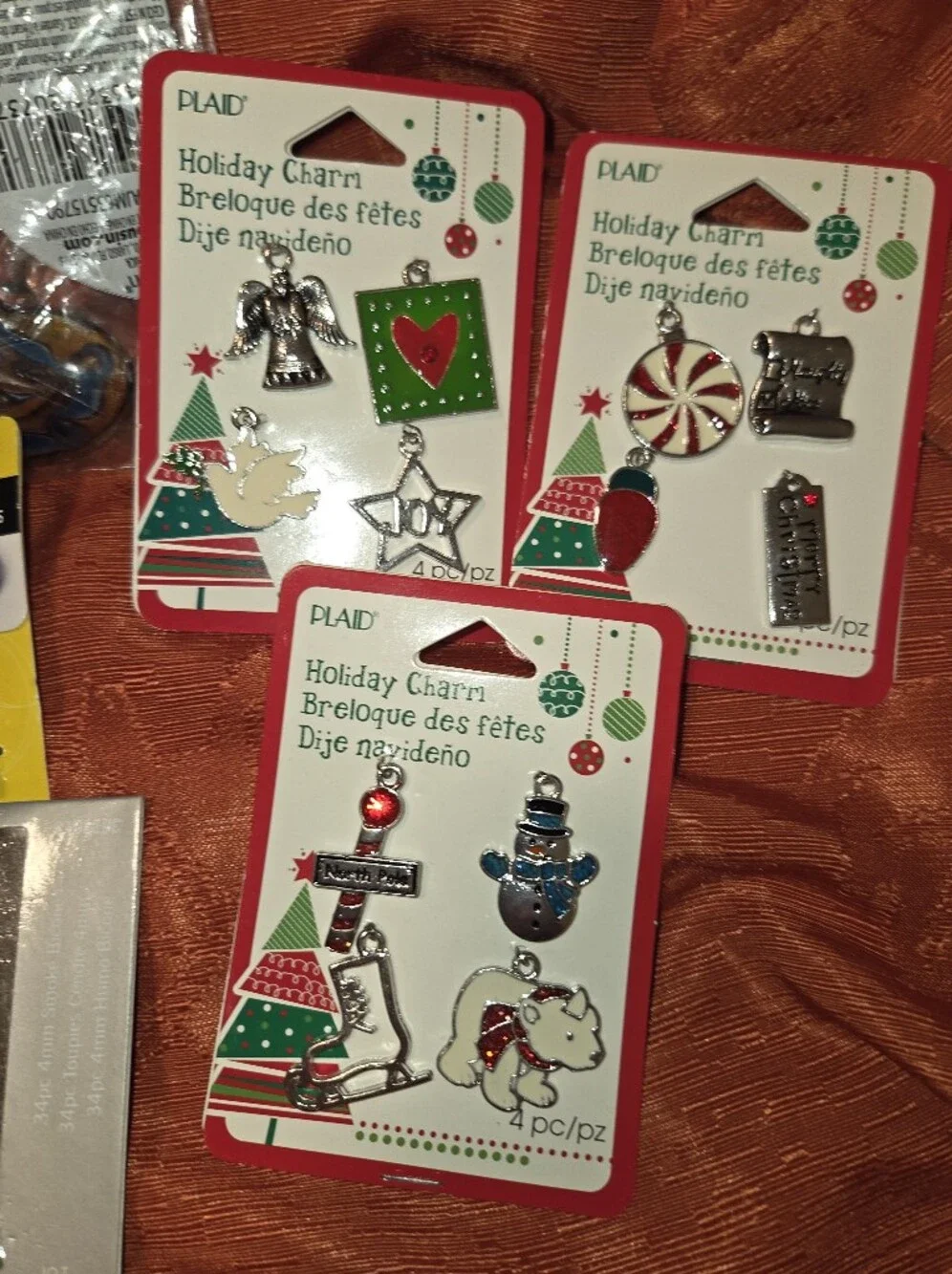 Charms Lot Sailboat Whale Octopus Snowman Xmas Angel Winter Big Glass Heart Bead